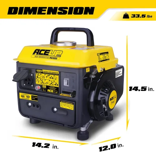Miniatura 2 de Aceup Energy - Generador a gasolina de 1000 W, pequeño, portátil, para campamento, ultraligero, cumple con las normativas de la EPA y la CARB