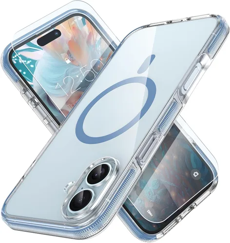 Miniatura 24 de MILPROX Compatible con iPhone 16 Pro Funda – con protector de pantalla – Compatible con MagSafe – Diseño magnético claro transparente – Que no se