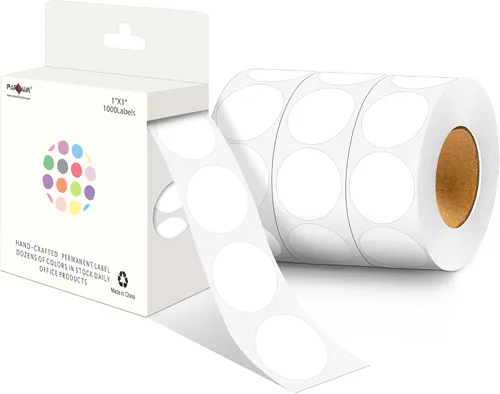 Miniatura 30 de PARLAIM Pegatinas adhesivas permanentes redondas de 1 pulgada con código de color en forma de puntos, 1000 por rollo, caja dispensadora de Azul