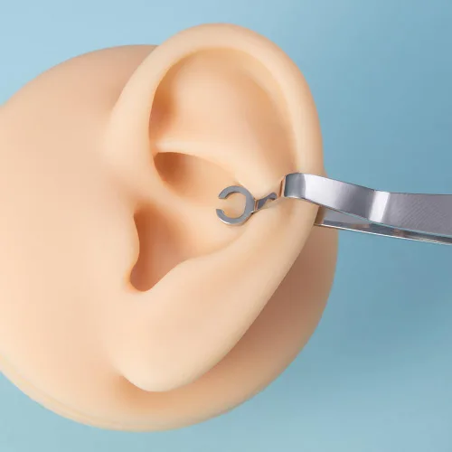 Miniatura 2 de DJCIW Kit de perforación para oreja, nariz y tabique, kit de anillos en forma de herradura para todos los piercings, acero inoxidable 316L, agujas