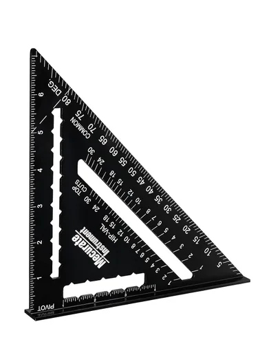 Miniatura 10 de Mecurate Rafter Square, Cuadrado de Viga de 12 Pulgadas Triángulo Cuadrado de Carpintero de Aluminio Fundido a Presión para Carpintería y Ebanistería