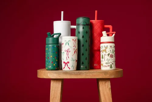 Miniatura 2 de Simple Modern Trek - Vaso de Navidad de 40 onzas con asa y tapa con pajilla, taza de viaje aislada de acero inoxidable apta para portavasos, regalos