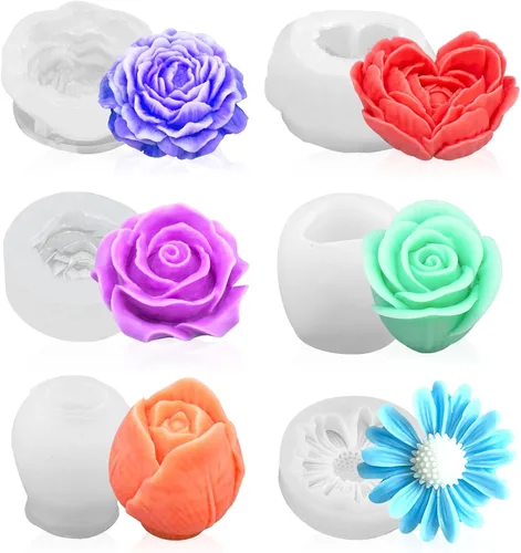 Miniatura 7 de 5 piezas molde de silicona 3D de árbol de Navidad para velas, jabón, resina epoxi, cera, formas de silicona, molde de árbol de Navidad para velas, 5