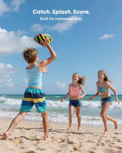 Miniatura 3 de QPAU Balón de Fútbol Impermeable, Paquete de 2 de 10 Pulgadas Juegos al Aire Libre para Adultos y Niños, Divertidos Juguetes de Piscina y Accesorios