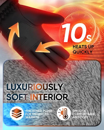 Miniatura 5 de Guantes de invierno para mujeres y hombres, impermeables y cálidos, guantes sensibles al tacto para ciclismo, correr, trabajar, actividades al aire