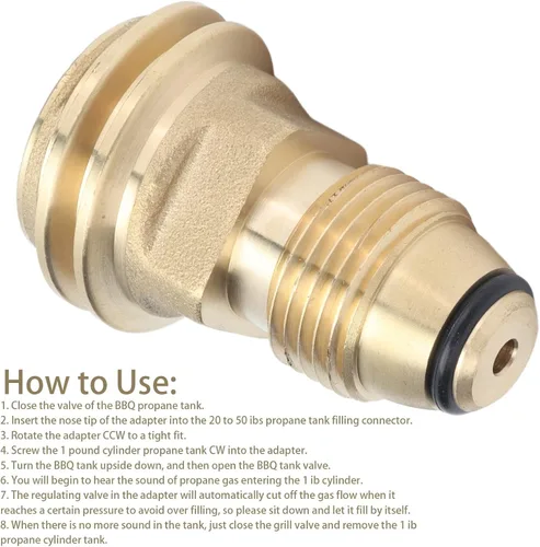 Miniatura 8 de Brass Fittings Adapter Convert POL Valve to QCC‑1 Hose for Gas Grill Cylinder Safe Connection