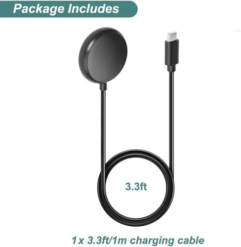 Miniatura 6 de Cargador para reloj inteligente Google Pixel Watch de 1ª generación (negro, USB tipo C) Cargador para reloj inteligente Google Pixel Watch de 1ª