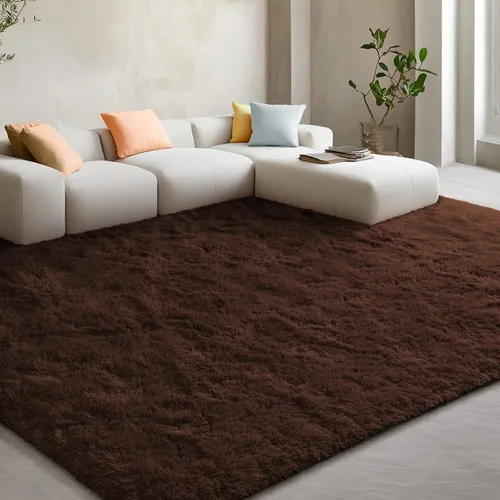 Miniatura 158 de EVOIONOS - Alfombra redonda gris para dormitorio, 5x5 pies; alfombras circulares suaves y esponjosas para sala de estar, alfombras de felpa peludas