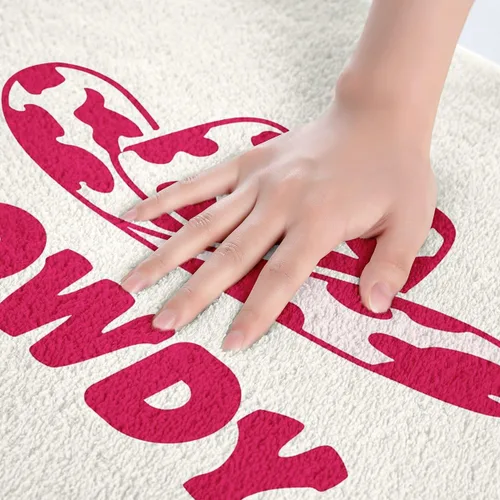 Miniatura 2 de Feelyou Tapetes de baño estampados, con patrón de sombrero occidental, para niños y niños, vaquera rosa, para ducha, accesorios de baño abstractos
