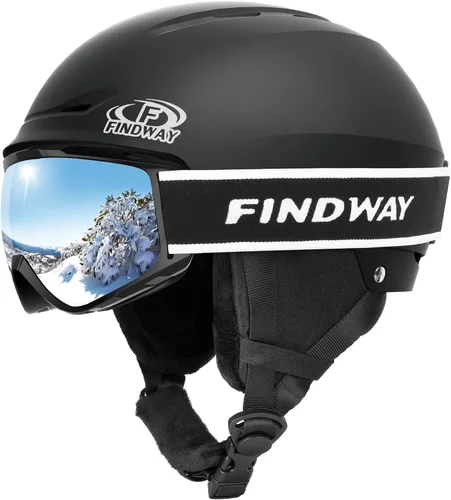 Miniatura 13 de Findway - Juego de Casco de Esquí, Casco de Snowboard con Gafas para Adultos [A Prueba de Golpes] Casco de Deportes de Nieve Seguro y Duradero