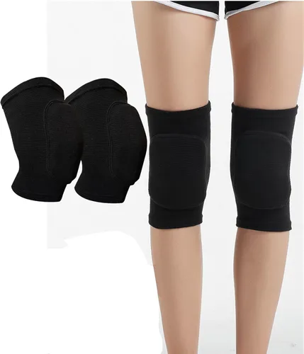 Miniatura 8 de YYaaloa Rodilleras de esponja transpirable flexible y elástica para voleibol, baile, fútbol, yoga, baloncesto y patinaje (M, negro, 1 par)