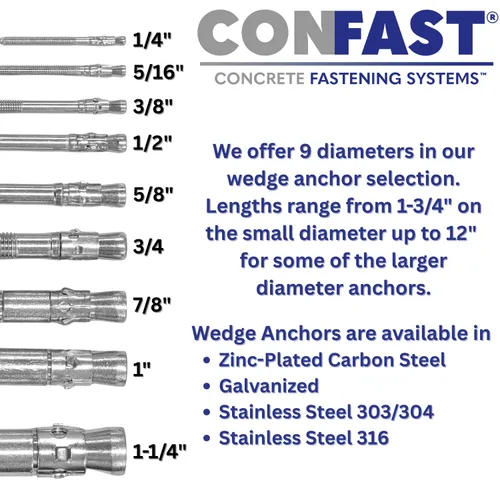 Miniatura 7 de CONFAST Anclaje de cuña de 1/2" x 5-1/2" chapado en zinc (caja de 25)