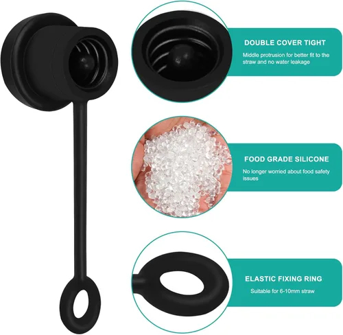 Miniatura 5 de Paquete de 6 popotes de silicona ajustables, reutilizables de grado alimenticio, compatibles con Stanley/Simple Modern/Yeti/Hydro Flask, ajuste