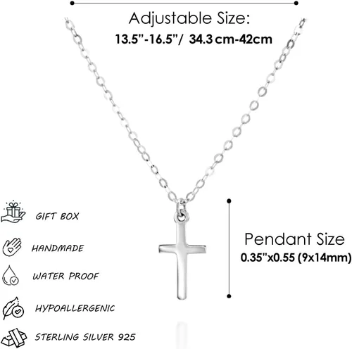Miniatura 11 de Collar de cruz de oro para mujer, collares con colgante de cruz minimalista, longitud de 16 a 18 pulgadas, joyería cristiana hecha a mano, regalo