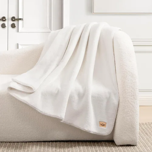 Miniatura 2 de UGG Whitecap Manta de Felpa Suave y Mullida de Forro Polar para Sofá o Cama, Decoración del Hogar, Manta de Invierno, Lavable a Máquina, 50 pulgadas