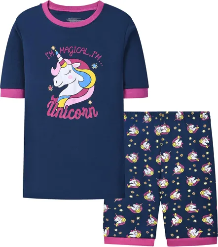 Miniatura 2 de Joyond Summer Pajamas for Girls Cotton Toddler Clothes Kids Short Sleeves Snug-Fit Sleepwear Unicorn Flamingo Pjs Set