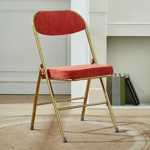 Miniatura 28 de Sillas de comedor modernas, silla auxiliar tapizada para el hogar, con acabado mate, silla de comedor plegable con respaldo abierto, silla sin