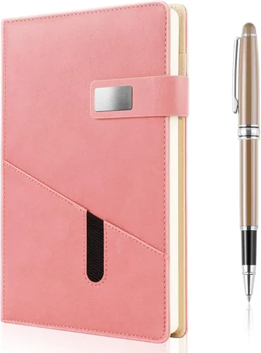Miniatura 12 de Cuaderno A5 en blanco, cuaderno de bocetos de cuero de tapa dura recargable con bolsillo y hebilla magnética, 240 páginas gruesas de viaje para Negro