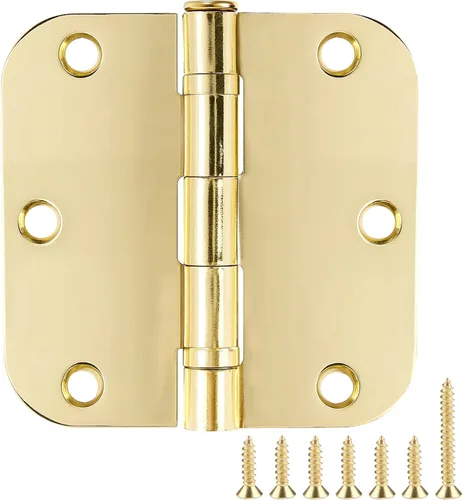 Miniatura 24 de Paquete de 12 bisagras redondeadas para puerta, con radio de 5/8 de pulgada, negro mate, 3.5 x 3.5 pulgadas Negro mate redondeado