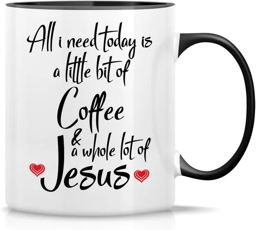 Miniatura 38 de Retreez Taza divertida – This Girl Runs on Coffee + Jesus - Tazas de café de cerámica de 11 onzas – Divertido, sarcasmo, sarcástico, motivacional