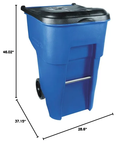 Miniatura 10 de Rubbermaid Commercial Products BRUTE Contenedor de Basura/Desperdicios Rodante con Ruedas, 95 Gal, Azul, para Restaurantes/Hospitales/Oficinas/Área