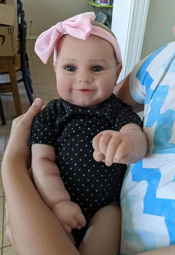 Miniatura 2 de iCradle Lovely Real Look Reborn Baby Doll Girl 20 pulgadas 19.7 in cuerpo completo suave vinilo muñeca bebé realista pintado pelo recién nacido