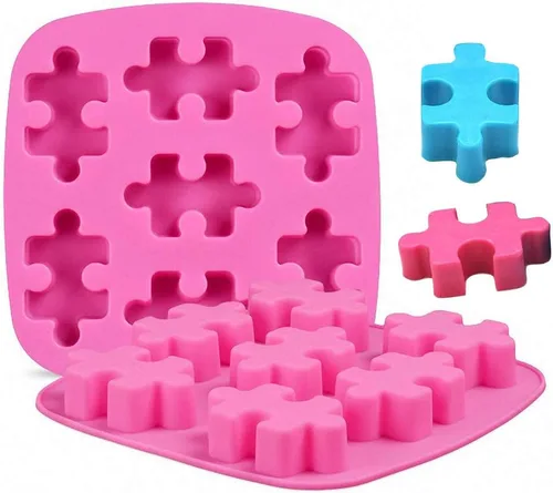MoldFun Paquete de 2 moldes de silicona para hacer chocolates, caramelos, gelatina, gelatina, hornear, galletas, mini, jabón, resina, cera, crayón,