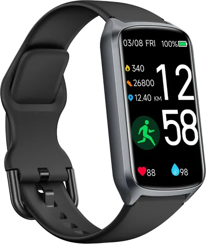 Miniatura 8 de Amzhero Rastreador de salud y fitness con monitor de frecuencia cardíaca 24/7, oxígeno en sangre, presión arterial, rastreador de sueño