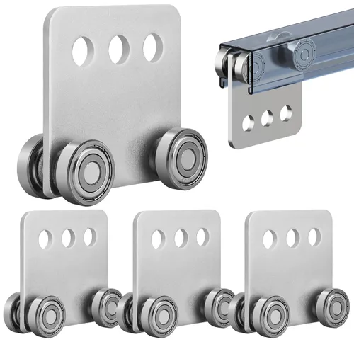 Miniatura 8 de 2 piezas de conjunto de rodillos de carrito de 6 ruedas SKTREX, conjunto de carrito de seis rodamientos para unistrut de 1-5/8" de ancho y todos