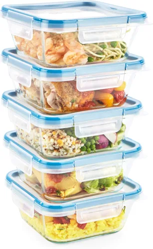 Miniatura 15 de Snapware Total Solutions - Juego de recipientes de vidrio para almacenamiento de alimentos (paquete de 2, 1 y 4 tazas), tapas herméticas y a prueba