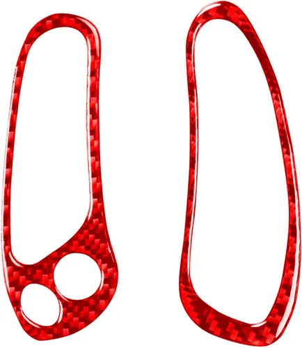 Miniatura 2 de 2 unids/set rojo interior del coche para Corvette C5 Accesorios tablero multifunción botón marco fibra de carbono cubierta Trim para Chevrolet