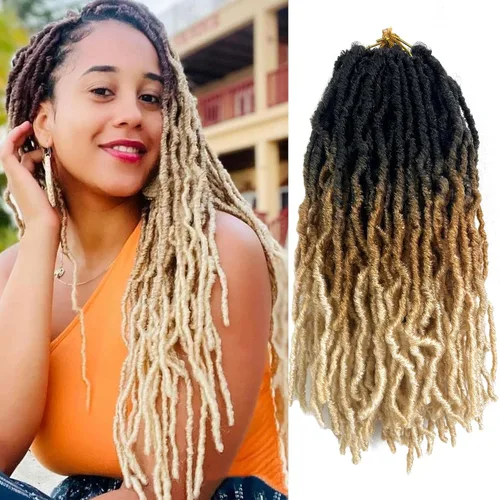 Miniatura 14 de Rastas cortas de ganchillo de pelo sintético de 14 pulgadas, 8 paquetes, nuevas rastas onduladas de ganchillo, trenzas de diosa suaves de ganchillo