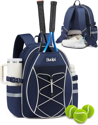 Mochila de tenis Sucipi, mochila de tenis acolchada con bandolera cruzada, bolsas para raquetas de tenis resistentes al agua para mujeres y hombres,