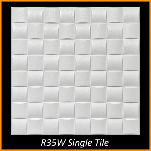 Miniatura 2 de Azulejos de techo para decoración del hogar, R35W, azulejos de espuma para techo, 20 x 20 pulgadas (126.72 pies cuadrados/caja), paquete de 48