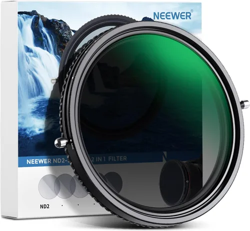 NEEWER 2 en 1 Filtro ND Variable de 55 mm ND2–ND32&CPL (Filtro Polarizador Circular) Sin X Cross/30 Capas Nano Recubierto/Vidrio Óptico HD/Marco de