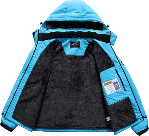 Miniatura 3 de Pooluly - Chaqueta de invierno para esquísnowboard para mujer, con capucha, impermeable, rompeviento