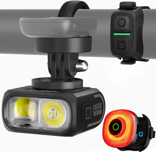 Magicshine HORI1300S & SEEMEE 150 MAG Luces de Bicicleta Delanteras y Traseras, Control FTR LightSync de Un Toque, Luz Delantera de 1300LM y Luz