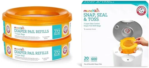 Miniatura 9 de Munchkin® Arm & Hammer - Anillos de repuesto para cubos de pañales, capacidad para hasta 272 pañales para recién nacidos, 1 paquete