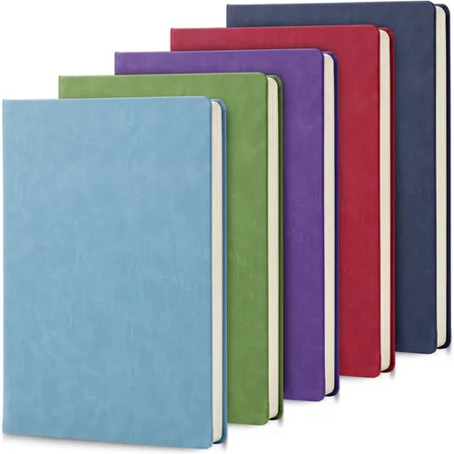 Tenceur 5 cuadernos A4 con rayas universitarias de 8.5 x 11 pulgadas, diario rayado de 200 páginas de cuero artificial para escribir oficina,