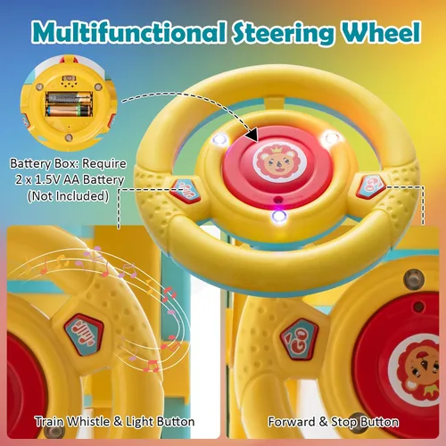 Miniatura 3 de Honey Joy - Tren para montar con 16 piezas de pistas, juguete eléctrico alimentado por batería de 6V para niños, luces intermitentes y música, Azul