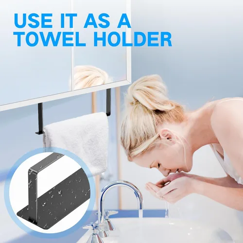 Miniatura 7 de Potente organizador magnético apilador, fácil de instalar para secadora y lavadora, soporte de suspensión que ahorra espacio para tu cuarto de Negro