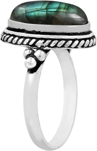 Miniatura 2 de Anillos de plata de ley chapados a mano para mujeres, anillo de piedra natal bohemia del suroeste, joyería para el día de la madre, regalos