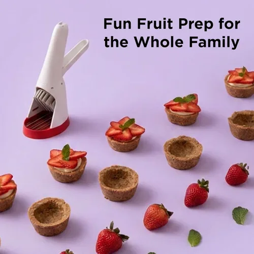 Miniatura 9 de Chef'n Rebanadora Manual Strawberry Slicester, Cereza/Merengue
