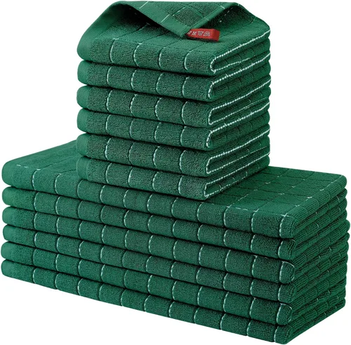 Miniatura 69 de Homaxy Juego de 8 toallas de cocina y paños de cocina, 12 x 12 y 13 x 28 pulgadas, juego de 8 toallas de cocina de rizo de algodón a granel, diseño