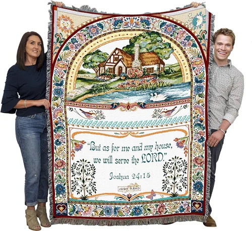 Miniatura 14 de Pure Country Weavers Great is Thy Faithfulness Blanket - Escrituras - Lamentaciones 3:23 - Tapiz cuadrado para regalo de regazo tejido de algodón