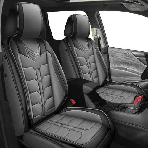 Miniatura 13 de IKABEVEM Fundas de asiento para Nissan Pathfinder 2011-2024 2025 2026, 2 piezas, fundas de asiento delantero de automóvil, de piel sintética