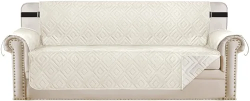 Miniatura 52 de H.VERSAILTEX Funda reversible para silla, protector de muebles antideslizante, resistente al agua, con correas elásticas de 2 pulgadas