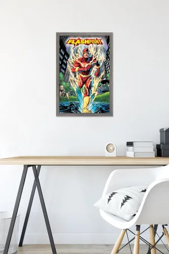 Miniatura 6 de Trends International DC Comics-The Flash-Flashpoint - Póster de pared, 14.725 x 22.375 pulgadas, versión enmarcada de madera de granero