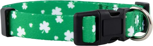 Collar para perro de San Patricio de Native Pup - Collares para mascotas de trébol de San Patricio verde - San Patricio irlandés de la suerte - St.