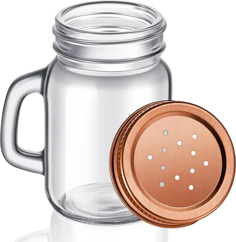 Tessco for you 1 salero y pimentero de cristal, mini salero transparente para cocina con tapa de metal y asas para mesa de cocina, vasos, accesorios